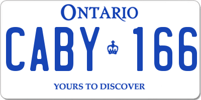 ON license plate CABY166