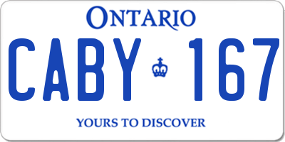 ON license plate CABY167