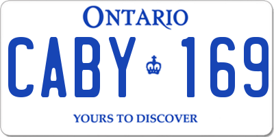 ON license plate CABY169