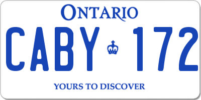 ON license plate CABY172