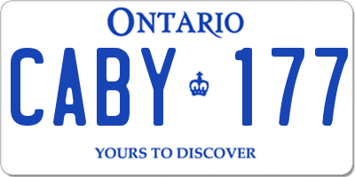 ON license plate CABY177