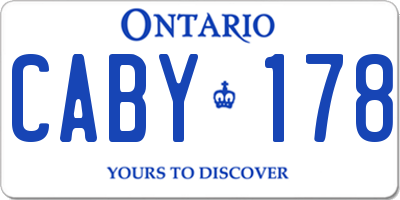 ON license plate CABY178