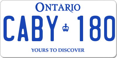 ON license plate CABY180