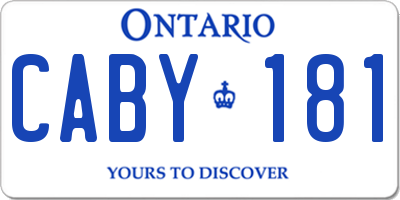 ON license plate CABY181