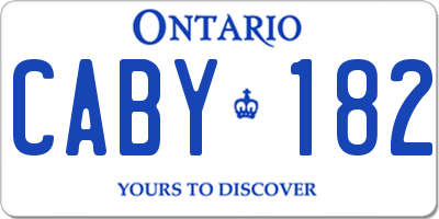 ON license plate CABY182