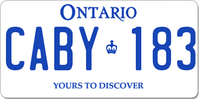 ON license plate CABY183