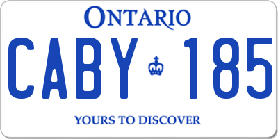 ON license plate CABY185