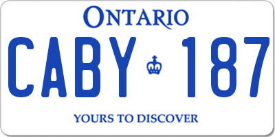 ON license plate CABY187