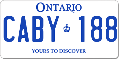 ON license plate CABY188