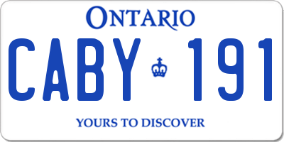 ON license plate CABY191