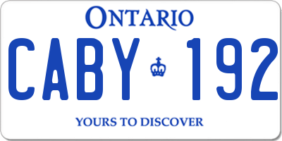 ON license plate CABY192