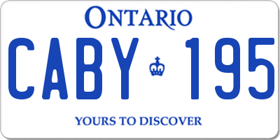 ON license plate CABY195