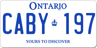 ON license plate CABY197