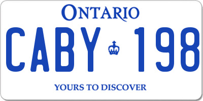 ON license plate CABY198