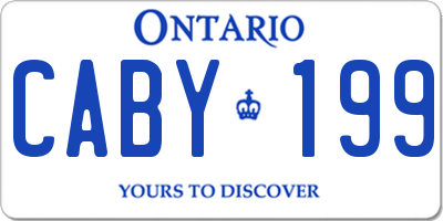 ON license plate CABY199