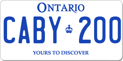 ON license plate CABY200