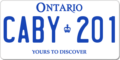 ON license plate CABY201