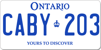 ON license plate CABY203