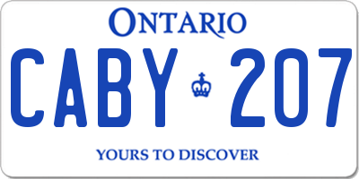 ON license plate CABY207