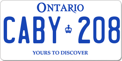 ON license plate CABY208