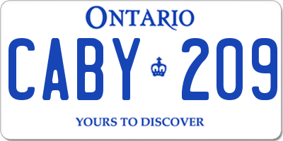 ON license plate CABY209