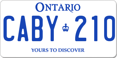 ON license plate CABY210