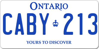 ON license plate CABY213