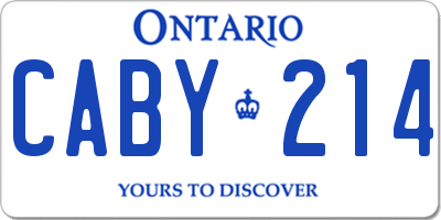 ON license plate CABY214