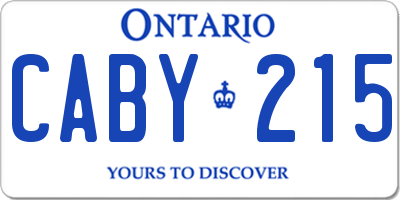 ON license plate CABY215