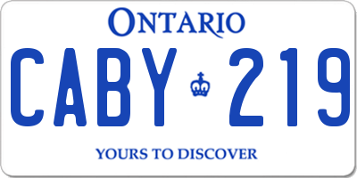 ON license plate CABY219