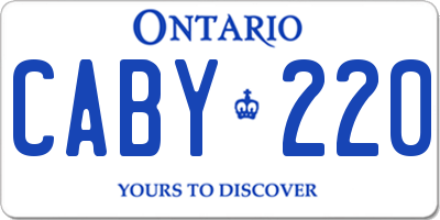 ON license plate CABY220