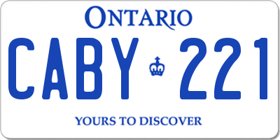 ON license plate CABY221