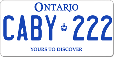 ON license plate CABY222