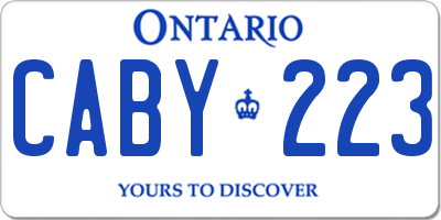 ON license plate CABY223