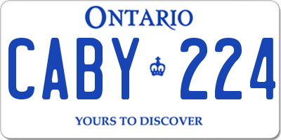 ON license plate CABY224