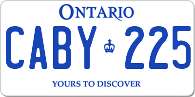 ON license plate CABY225