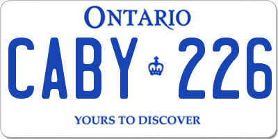 ON license plate CABY226