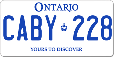 ON license plate CABY228