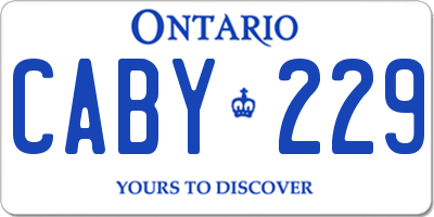 ON license plate CABY229