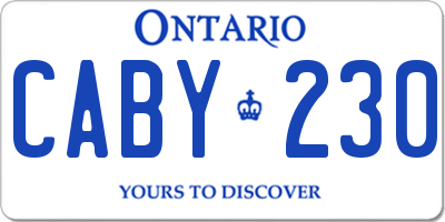 ON license plate CABY230