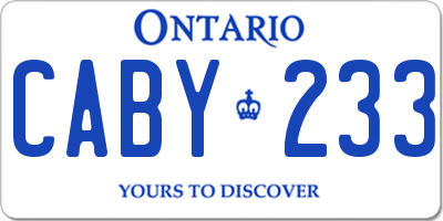 ON license plate CABY233