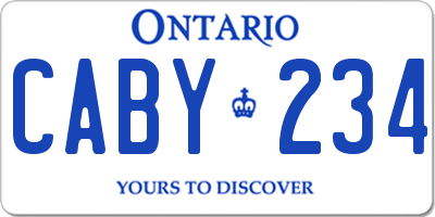 ON license plate CABY234