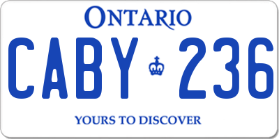 ON license plate CABY236