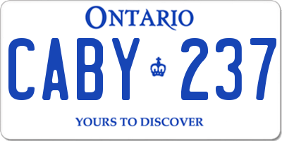 ON license plate CABY237