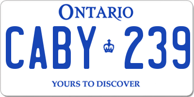 ON license plate CABY239