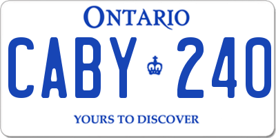 ON license plate CABY240