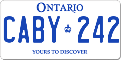 ON license plate CABY242