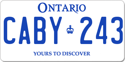 ON license plate CABY243