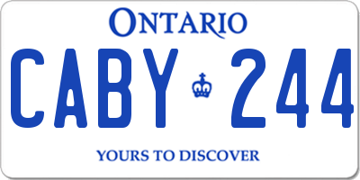 ON license plate CABY244