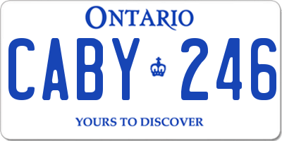 ON license plate CABY246